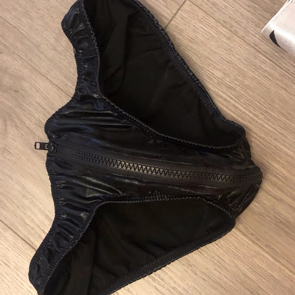 Mens Black Swimwear Brief with Zipper